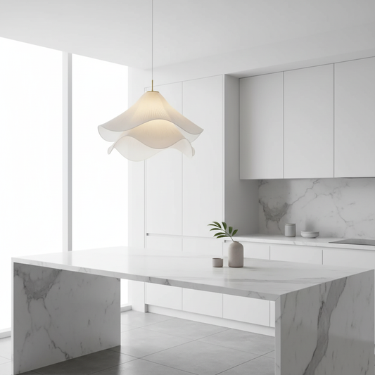 Pendant Light | Japandi Fabric Design with Adjustable Height and Warm Glow