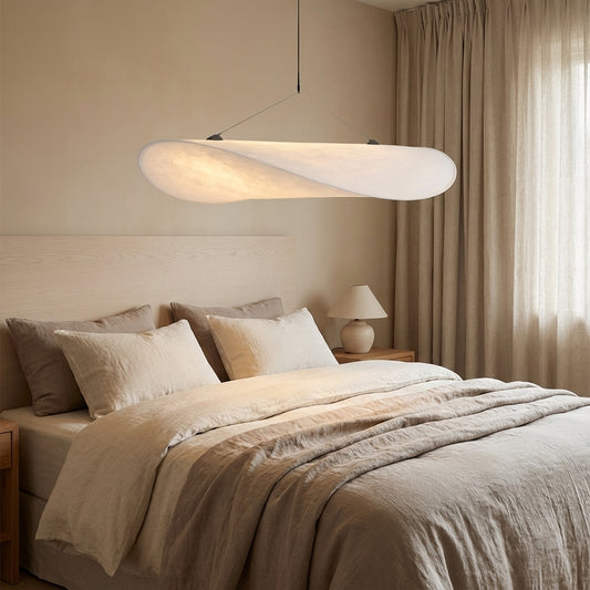 Pendant Light | Japandi Hand-Knitted Silk Minimalist Ceiling Fixture